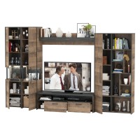 Трувор Гостиная 033, цвет дуб гранж песочный/интра, ШхГхВ 332,4х45,4х210 см., универсальная сборка