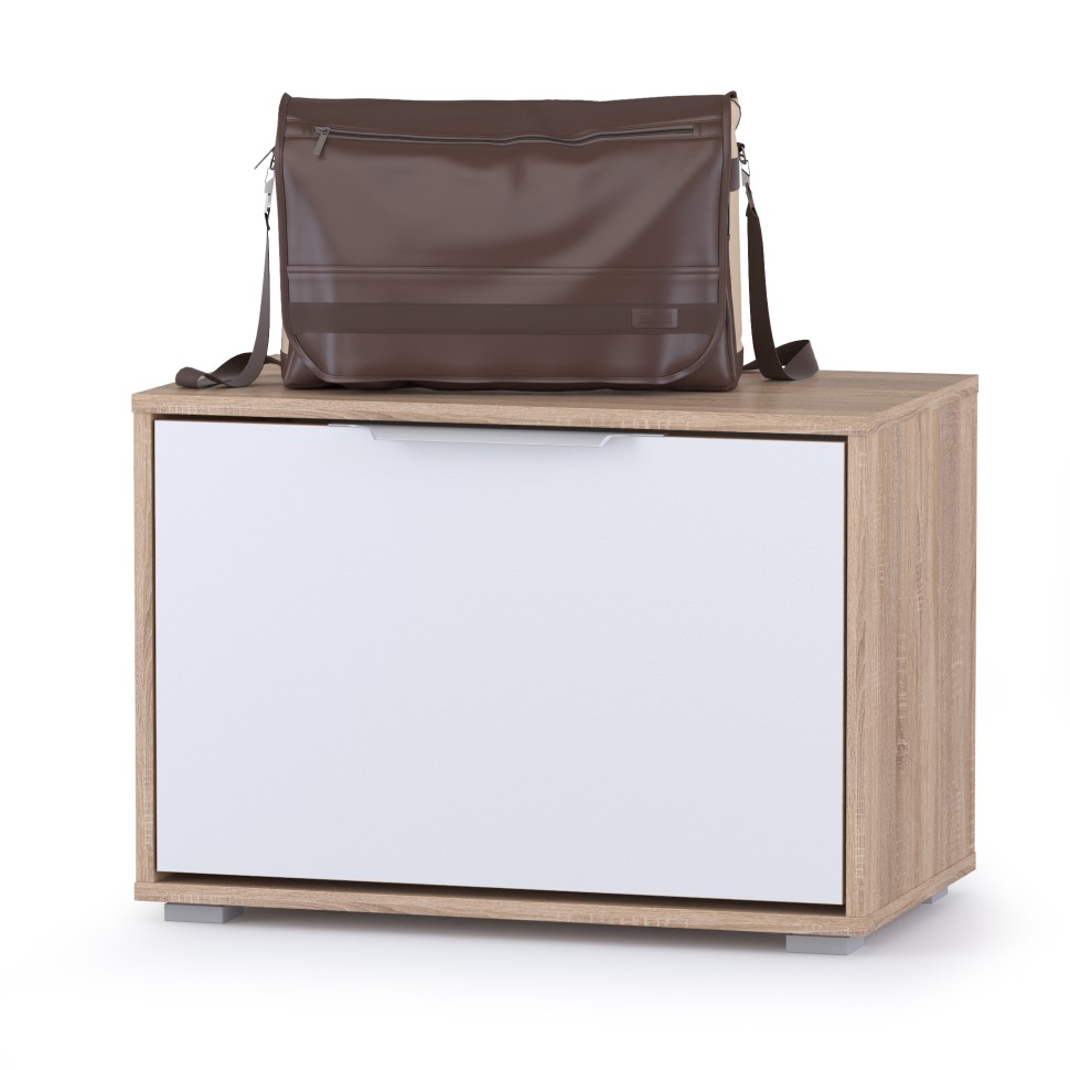 Куба Тумба 13.58, цвет дуб сонома/белый премиум, ШхГхВ 65х38,3х45,8 см.