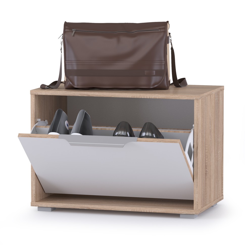 Куба Тумба 13.58, цвет дуб сонома/белый премиум, ШхГхВ 65х38,3х45,8 см.