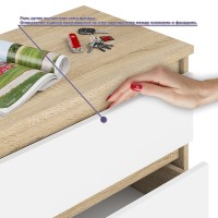 Мори Стол компьютерный МС-1 правый + Комод МК1200.3, цвет дуб сонома/белый, ШхГхВ 210,4х50х76,6 см., выдвижной ящик справа, НЕ универсальная сборка