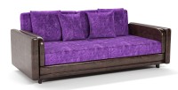 Диван прямой Лэнгли книжка фиолетовый велюр+коричневая экокожа