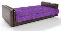 Диван прямой Лэнгли книжка фиолетовый велюр+коричневая экокожа