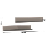 Сидней 16.486 Полка 2 штуки, цвет антрацит/МДФ веллюто капучино, ШхГхВ размер каждой полки в отдельности: 129,9х21,6х24 см.