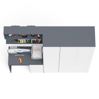 Мори Стол компьютерный МС-1 правый + Шкаф МШ1200.1 + Полка 900, цвет графит/белый, ШхГхВ 210,4х50,4х209,6 см., НЕ универсальная сборка