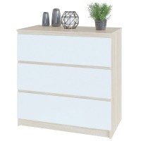 Комод Т-2Р, цвет дуб сонома/белый, ШхГхВ 80х44,6х80,4 см., Комод с 3-мя ящиками