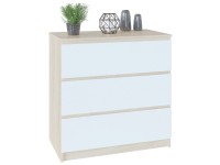 Комод Т-2Р, цвет дуб сонома/белый, ШхГхВ 80х44,6х80,4 см., Комод с 3-мя ящиками