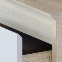 Комод Т-2Р, цвет дуб сонома/белый, ШхГхВ 80х44,6х80,4 см., Комод с 3-мя ящиками