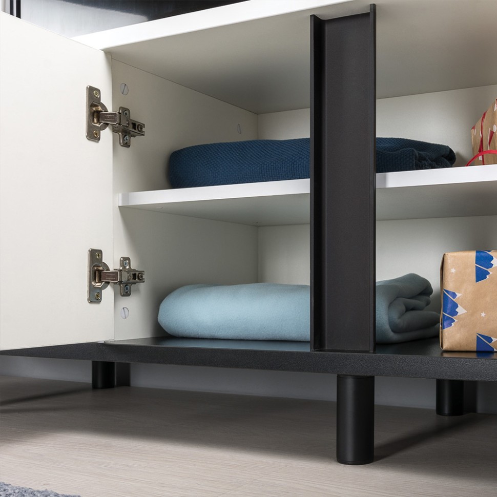 Валенсия Спальня № 36, цвет ЛДСП белый шагрень/чёрный/МДФ белый шагрень/ткань велутто 19, ортопед есть, сп. м. 1600х2000 мм., б/м