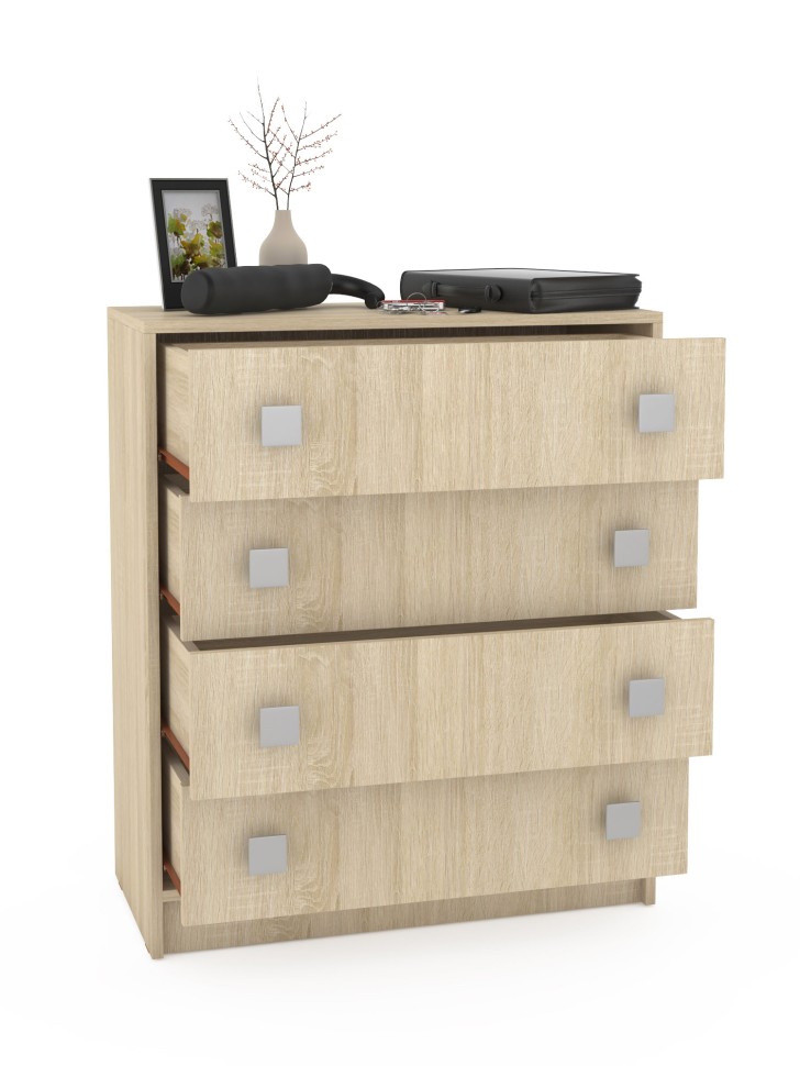 СНЯТО Глория 2 114 Комод, цвет дуб сонома, ШхГхВ 75х36х89 см.