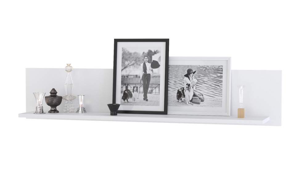 Бэль 10.107 Полка, цвет белый премиум, ШхГхВ 120х20х24 см.