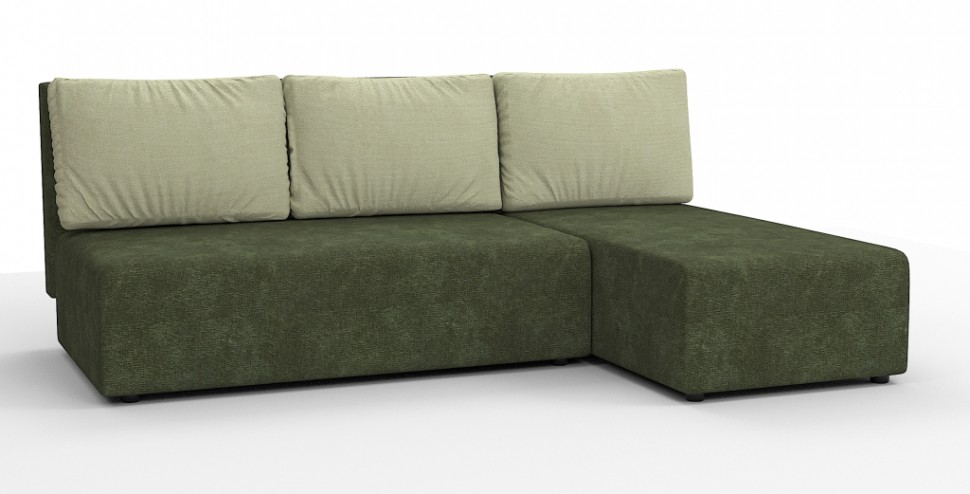 Угловой диван Сеул Люкс велюр зеленый + бежевый
