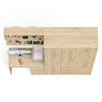 Мори Стол компьютерный МС-1 правый + Шкаф МШ1200.1 + Полка 900, цвет дуб сонома, ШхГхВ 210,4х50,4х209,6 см., НЕ универсальная сборка