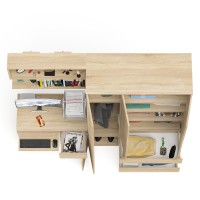 Мори Стол компьютерный МС-1 правый + Шкаф МШ1200.1 + Полка 900, цвет дуб сонома, ШхГхВ 210,4х50,4х209,6 см., НЕ универсальная сборка