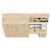 Мори Стол компьютерный МС-1 правый + Шкаф МШ1200.1 + Полка 900, цвет дуб сонома, ШхГхВ 210,4х50,4х209,6 см., НЕ универсальная сборка