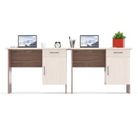 Два стола письменных С-МД-1-09, цвет ясень шимо светлый/ясень шимо тёмный, ШхГхВ 210х57х75 см., НЕ универсальная сборка