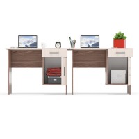 Два стола письменных С-МД-1-09, цвет ясень шимо светлый/ясень шимо тёмный, ШхГхВ 210х57х75 см., НЕ универсальная сборка