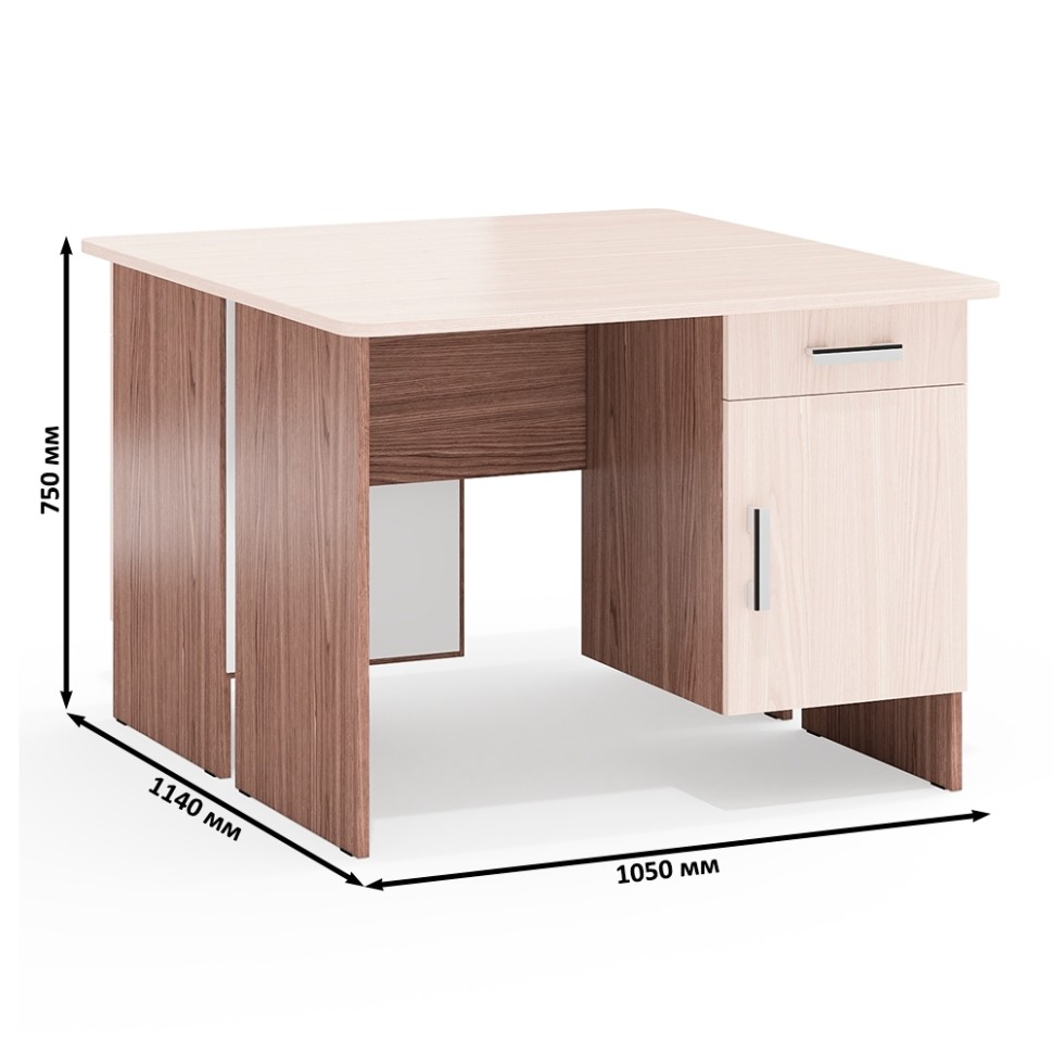 Два стола письменных С-МД-1-09, цвет ясень шимо светлый/ясень шимо тёмный, ШхГхВ 210х57х75 см., НЕ универсальная сборка