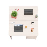 Два стола письменных С-МД-1-09, цвет ясень шимо светлый/ясень шимо тёмный, ШхГхВ 210х57х75 см., НЕ универсальная сборка