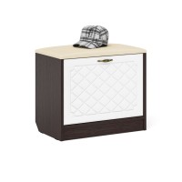 Прихожая П-6 Компоновка № 26, цвет венге/фасады МДФ белое дерево фрезеровка ромб, ШхГхВ 150х50х210 см., универсальная сборка