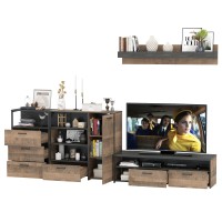 Трувор Гостиная 012, цвет дуб гранж песочный/интра, ШхГхВ 324,8х45,4х195 см., универсальная сборка