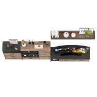 Трувор Гостиная 012, цвет дуб гранж песочный/интра, ШхГхВ 324,8х45,4х195 см., универсальная сборка