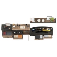 Трувор Гостиная 012, цвет дуб гранж песочный/интра, ШхГхВ 324,8х45,4х195 см., универсальная сборка