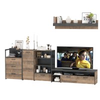 Трувор Гостиная 012, цвет дуб гранж песочный/интра, ШхГхВ 324,8х45,4х195 см., универсальная сборка