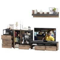 Трувор Гостиная 012, цвет дуб гранж песочный/интра, ШхГхВ 324,8х45,4х195 см., универсальная сборка