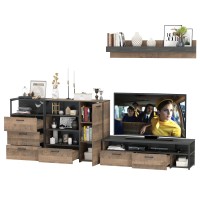 Трувор Гостиная 012, цвет дуб гранж песочный/интра, ШхГхВ 324,8х45,4х195 см., универсальная сборка