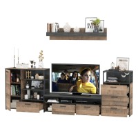 Трувор Гостиная 012, цвет дуб гранж песочный/интра, ШхГхВ 324,8х45,4х195 см., универсальная сборка