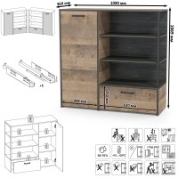 Трувор Гостиная 012, цвет дуб гранж песочный/интра, ШхГхВ 324,8х45,4х195 см., универсальная сборка
