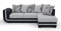 Угловой диван Чикаго Люкс рогожка серый + экокожа черный