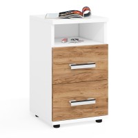 СНЯТО Белла Тумба прикроватная, цвет корпус белый шагрень/фасады крафт золотой, ШхГхВ 34х34х59 см. (Тумба прикроватная)