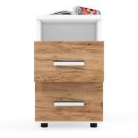 СНЯТО Белла Тумба прикроватная, цвет корпус белый шагрень/фасады крафт золотой, ШхГхВ 34х34х59 см. (Тумба прикроватная)