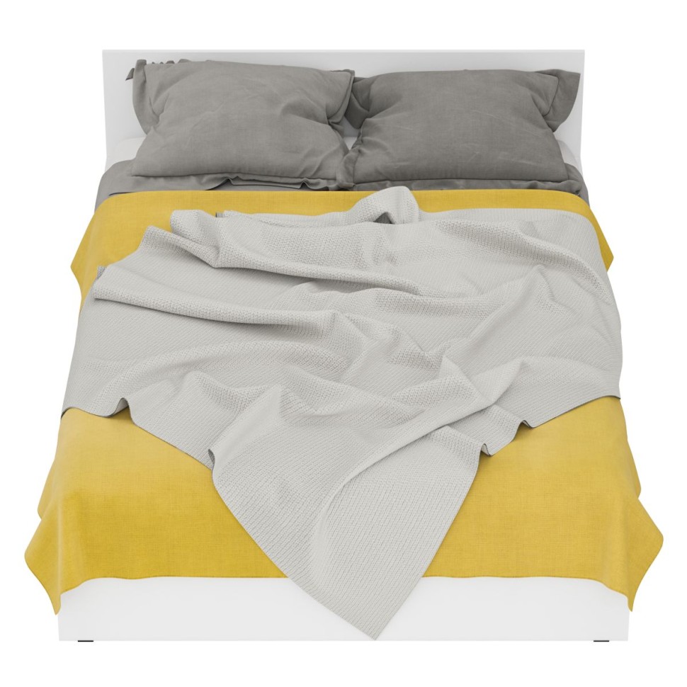 Стандарт Кровать 1400, цвет белый, ШхГхВ 143,5х203,5х70 см., сп.м. 1400х2000 мм., без матраса, основание есть