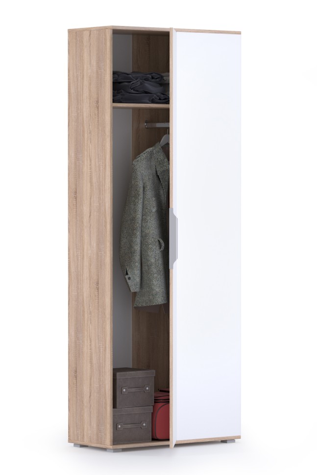Куба Шкаф для одежды 13.137, цвет дуб сонома/белый премиум, ШхГхВ 81,4х38х210,6 см., универсальная сборка
