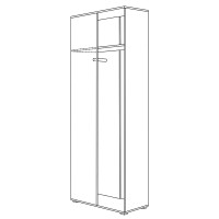 Куба Шкаф для одежды 13.137, цвет дуб сонома/белый премиум, ШхГхВ 81,4х38х210,6 см., универсальная сборка