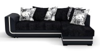 Угловой диван Чикаго Люкс велюр черный + экокожа черный