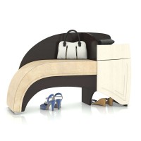 СНЯТО Диван 2-41.01вн.мдф(лен_бел) Оптимус (диван с тумбой справа), основа венге, дверки МДФ лён белый, сиденье бежевое, ШхГхВ 111х38х70 см.