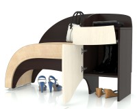 СНЯТО Диван 2-41.01вн.мдф(лен_бел) Оптимус (диван с тумбой справа), основа венге, дверки МДФ лён белый, сиденье бежевое, ШхГхВ 111х38х70 см.