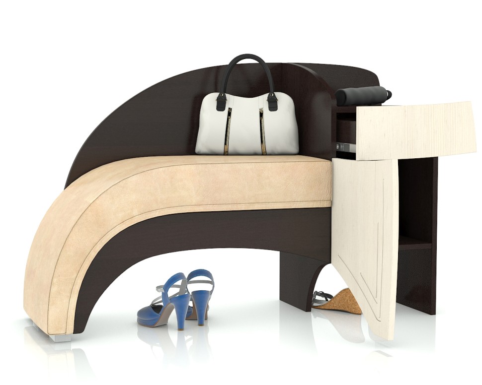 СНЯТО Диван 2-41.01вн.мдф(лен_бел) Оптимус (диван с тумбой справа), основа венге, дверки МДФ лён белый, сиденье бежевое, ШхГхВ 111х38х70 см.