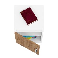 Бонус Тумба прикроватная, цвет корпус белый шагрень/фасады крафт золотой, ШхГхВ 40х35х66 см. (Тумба прикроватная Бонус), универсальная сборка