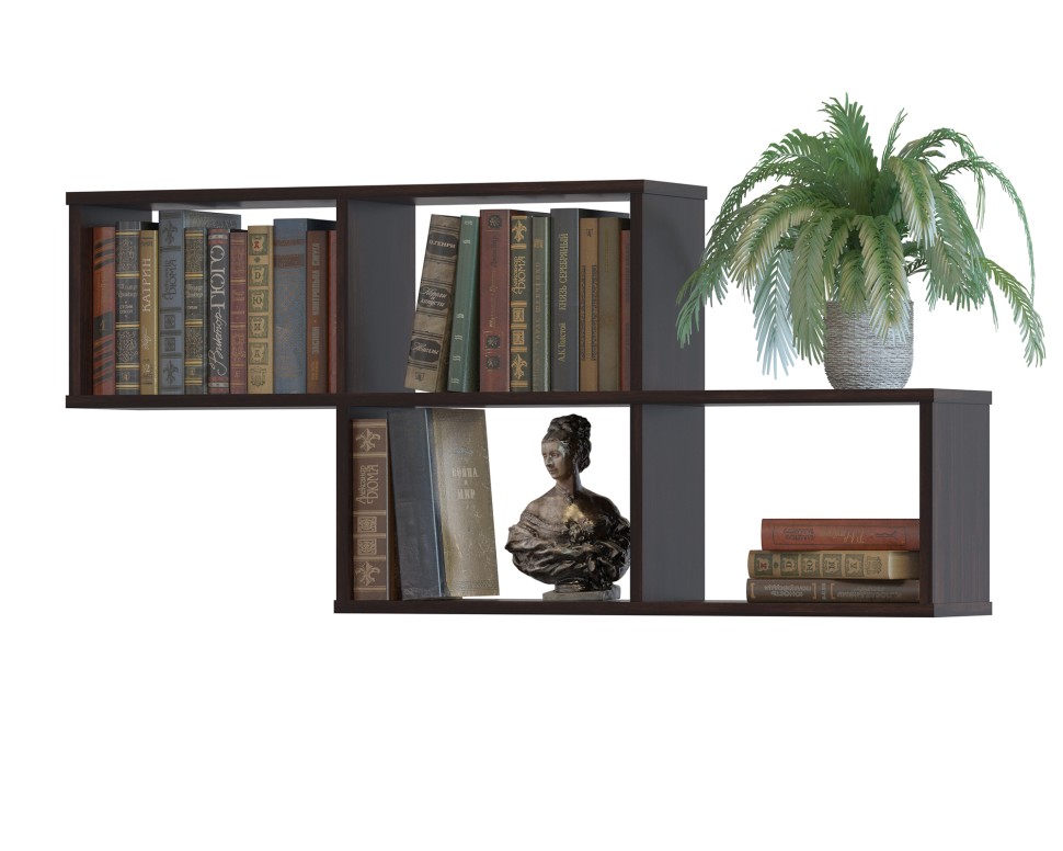 СНЯТО Полка навесная СПК-3, цвет венге, ШхГхВ 115х20х52 см.