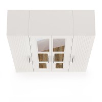 Валенсия Спальня Шкаф для одежды 4-х створчатый, цвет ЛДСП белый шагрень/МДФ белый шагрень, ШхГхВ 168х54,2х225,3 см.