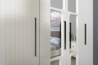 Валенсия Спальня Шкаф для одежды 4-х створчатый, цвет ЛДСП белый шагрень/МДФ белый шагрень, ШхГхВ 168х54,2х225,3 см.