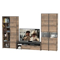 Трувор Гостиная 034, цвет дуб гранж песочный/интра, ШхГхВ 332,4х45,4х210 см., универсальная сборка