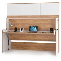 СНЯТО НСН Вуди 11.60 Кровать-трансформер, цвет белый премиум/дуб крафт золотой, 198,8х86,4х180,3 см, 800х1800 мм, б/м, осн. есть, матрас до 160 мм