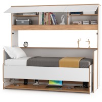 СНЯТО НСН Вуди 11.60 Кровать-трансформер, цвет белый премиум/дуб крафт золотой, 198,8х86,4х180,3 см, 800х1800 мм, б/м, осн. есть, матрас до 160 мм