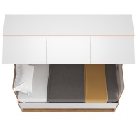 СНЯТО НСН Вуди 11.60 Кровать-трансформер, цвет белый премиум/дуб крафт золотой, 198,8х86,4х180,3 см, 800х1800 мм, б/м, осн. есть, матрас до 160 мм