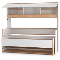 СНЯТО НСН Вуди 11.60 Кровать-трансформер, цвет белый премиум/дуб крафт золотой, 198,8х86,4х180,3 см, 800х1800 мм, б/м, осн. есть, матрас до 160 мм